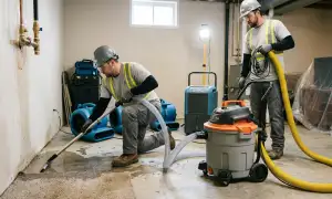 Burst pipe water damage cleanup in Lincoln, NE home by restoration crew